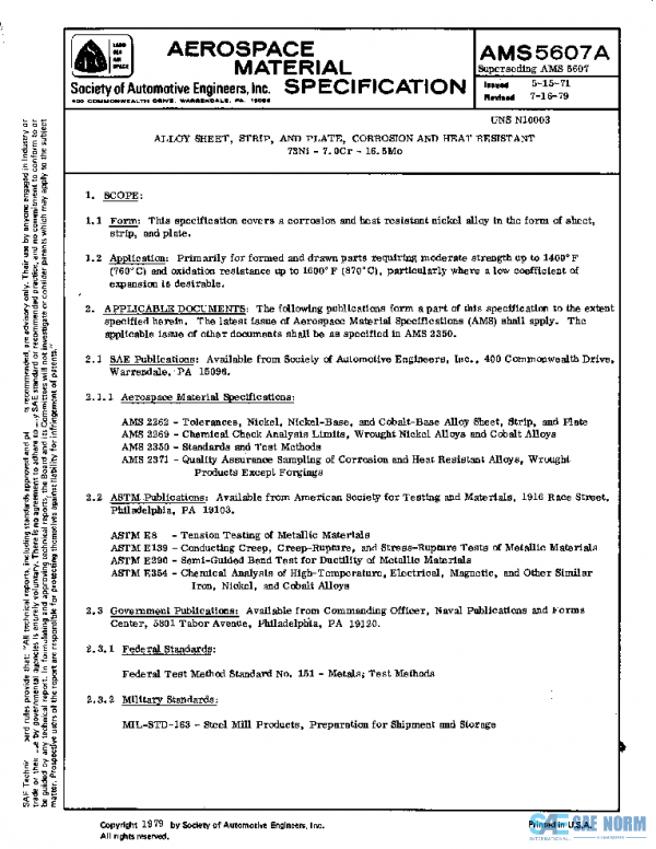SAE AMS5607A PDF