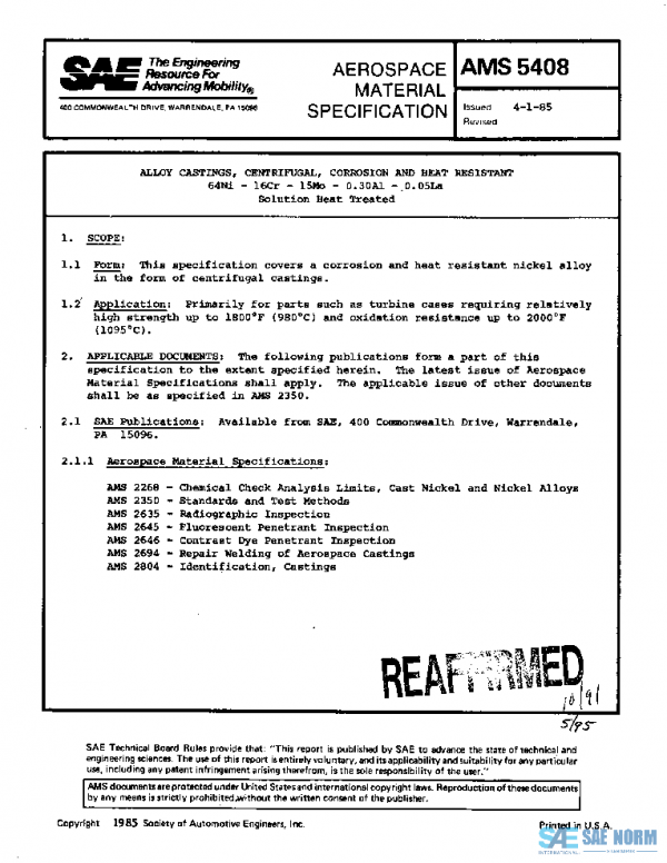 SAE AMS5408 PDF SAE AMS5408 PDF