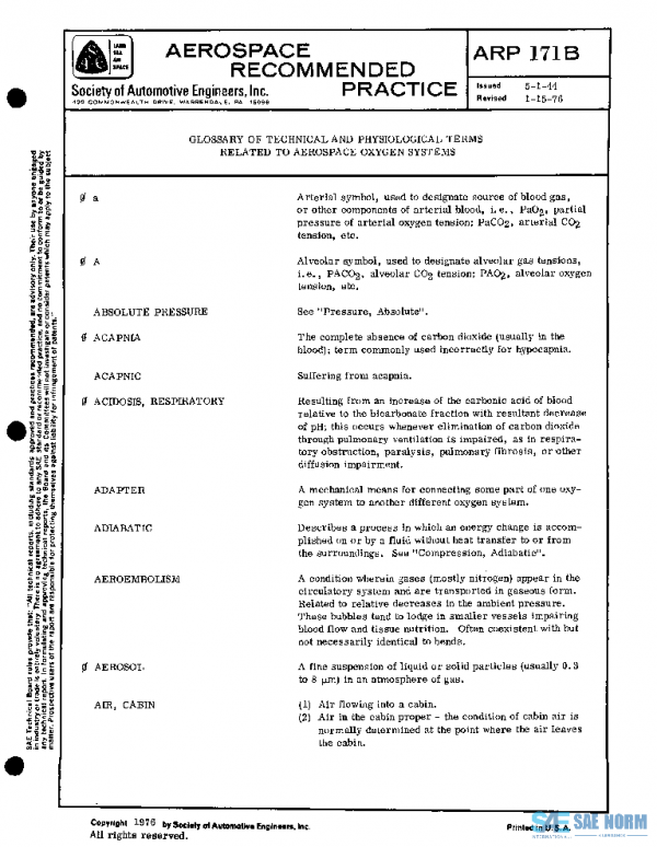 SAE ARP171B PDF SAE ARP171B PDF