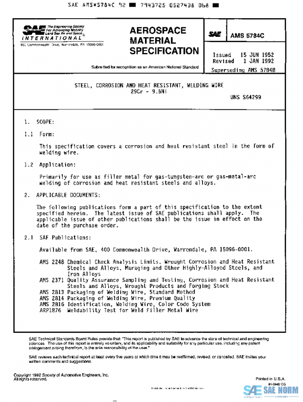SAE AMS5784C PDF