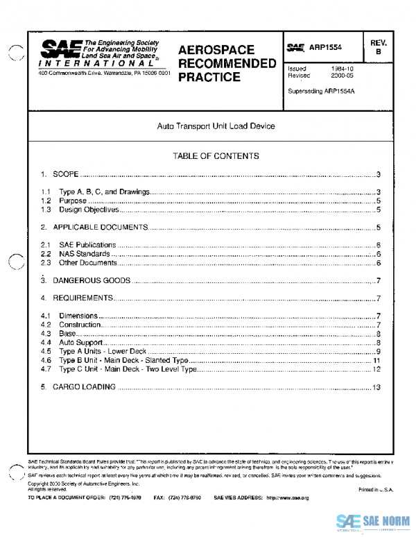 SAE ARP1554B PDF SAE ARP1554B PDF