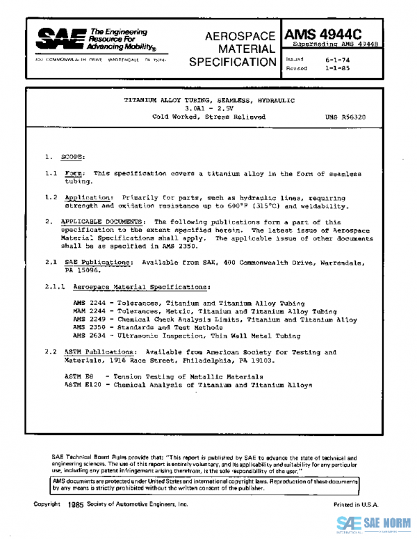 SAE AMS4944C PDF SAE AMS4944C PDF