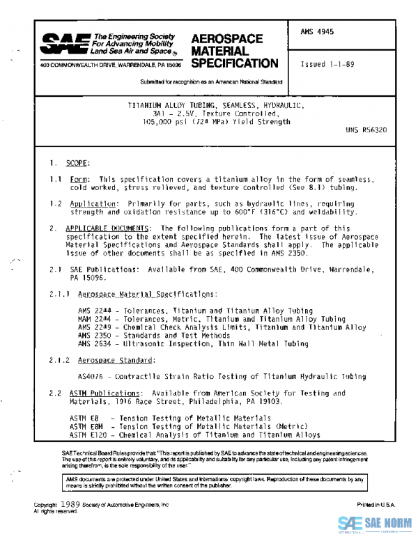 SAE AMS4945 PDF SAE AMS4945 PDF
