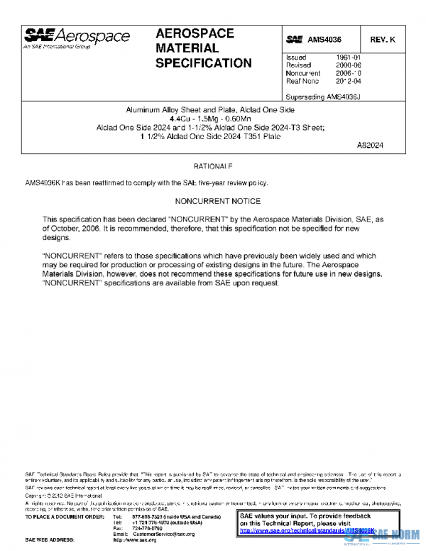 SAE AMS4036K PDF SAE AMS4036K PDF