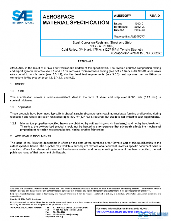 SAE AMS5905D PDF SAE AMS5905D PDF