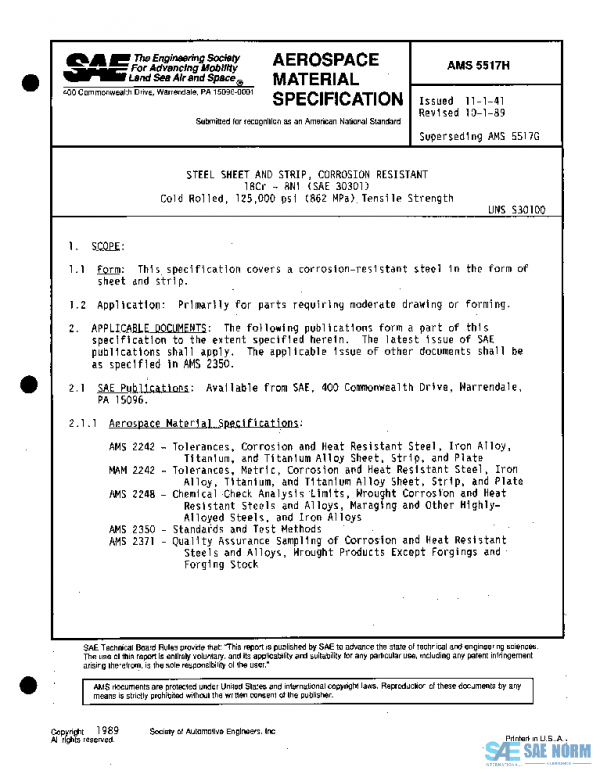 SAE AMS5517H PDF SAE AMS5517H PDF