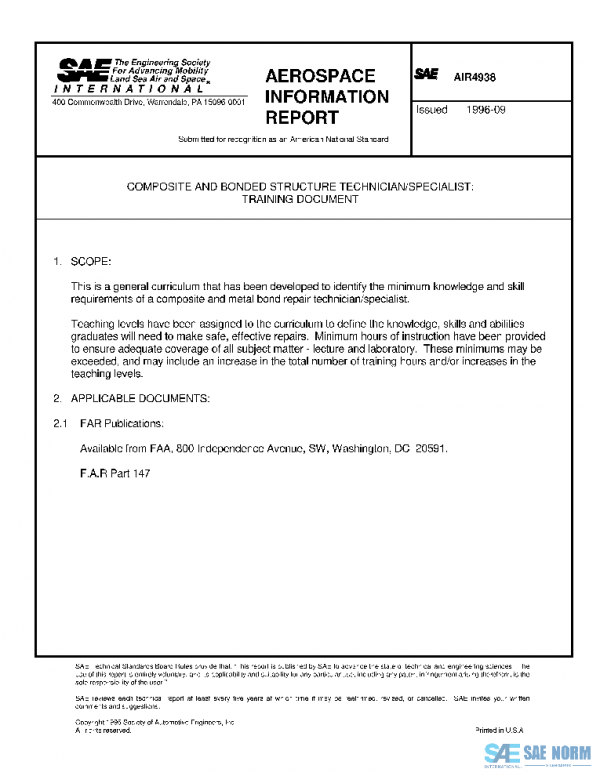 SAE AIR4938 PDF