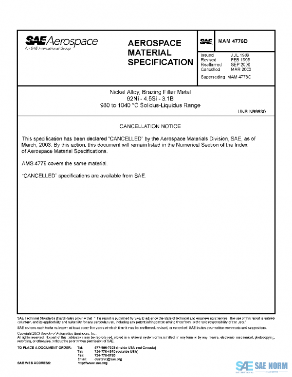 SAE MAM4778D PDF