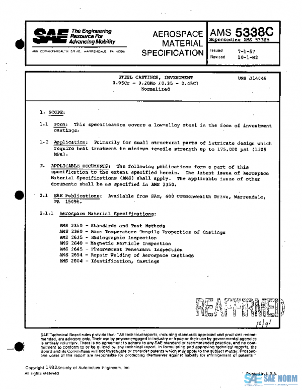 SAE AMS5338C PDF
