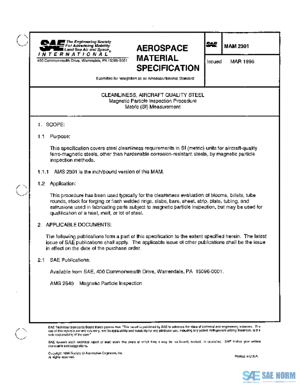 SAE MAM2301 PDF