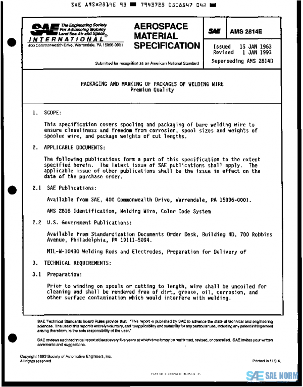 SAE AMS2814E PDF SAE AMS2814E PDF