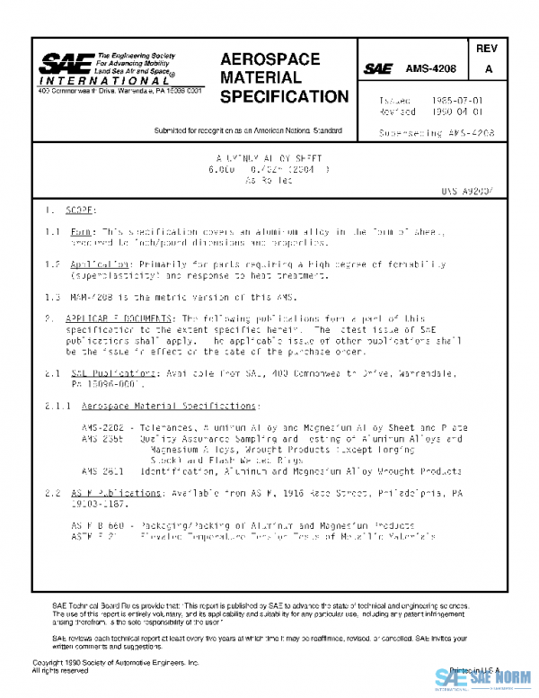 SAE AMS4208A PDF