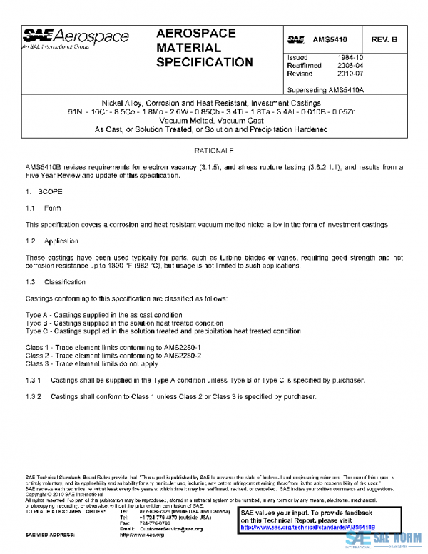 SAE AMS5410B PDF SAE AMS5410B PDF