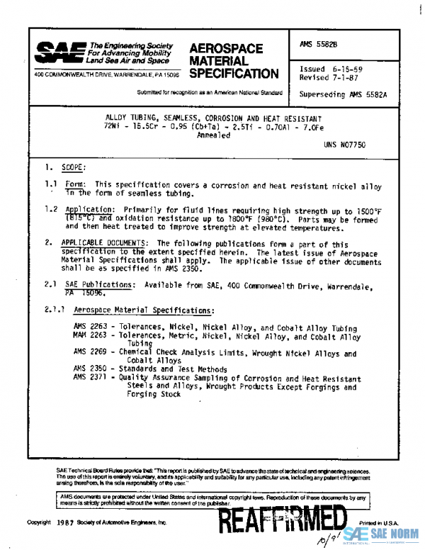SAE AMS5582B PDF SAE AMS5582B PDF