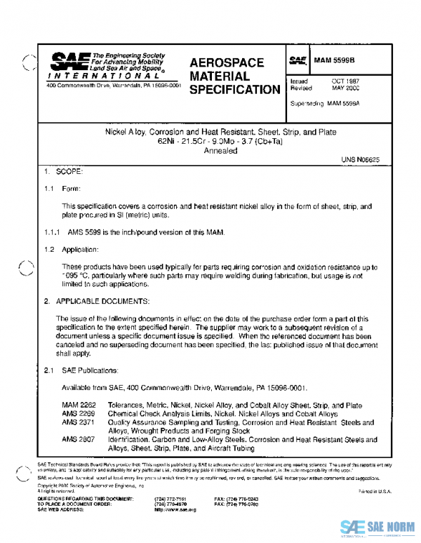 SAE MAM5599B PDF