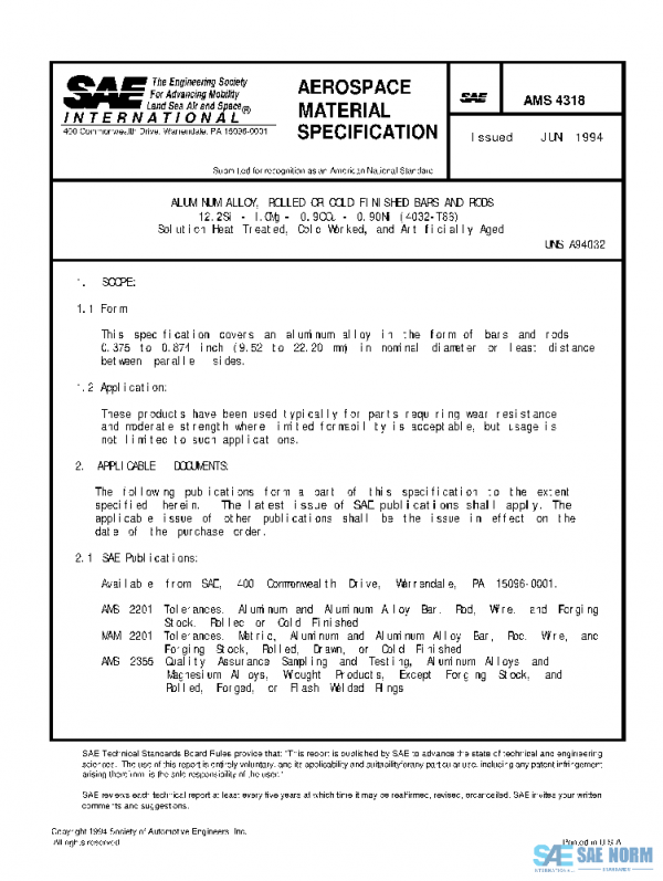 SAE AMS4318 PDF SAE AMS4318 PDF