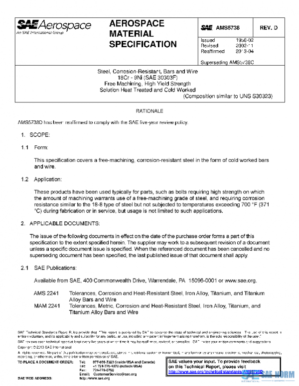 SAE AMS5738D PDF
