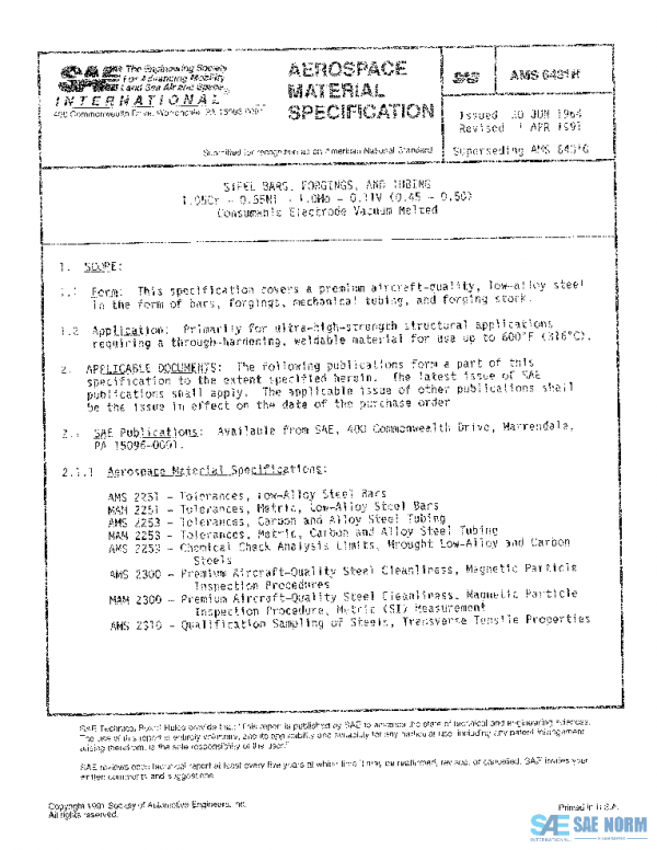 SAE AMS6431H PDF SAE AMS6431H PDF