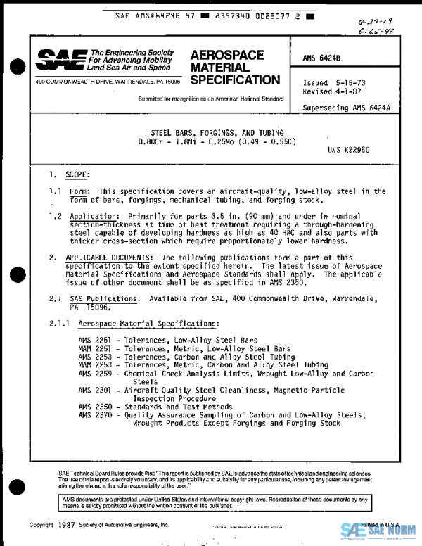 SAE AMS6424B PDF SAE AMS6424B PDF