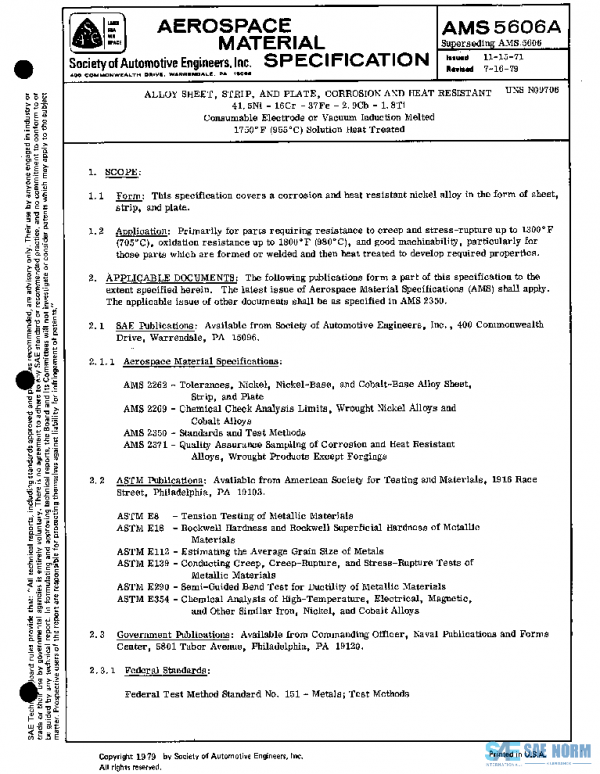 SAE AMS5606A PDF
