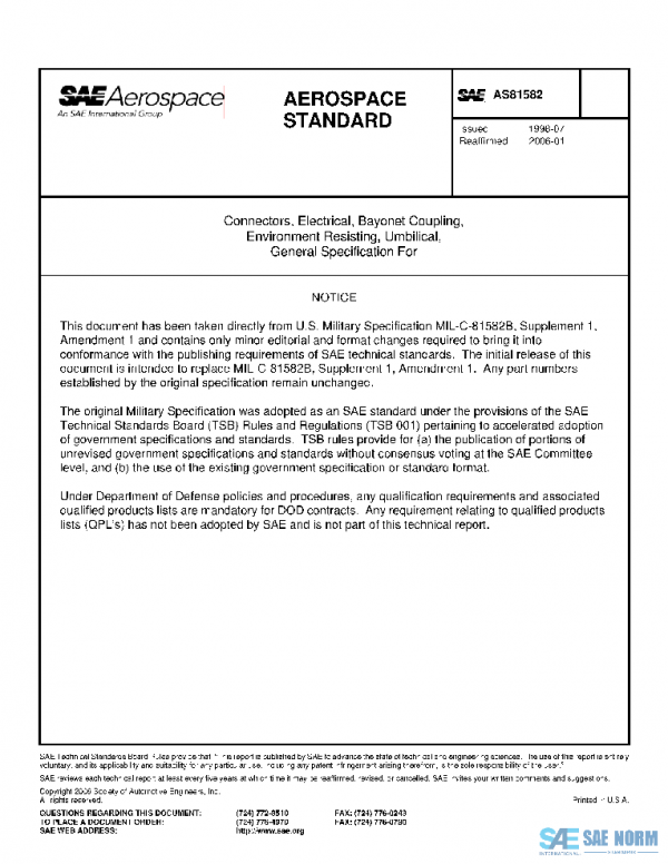 SAE AS81582 PDF SAE AS81582 PDF
