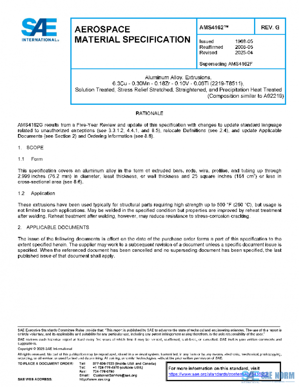 SAE AMS4162G PDF SAE AMS4162G PDF
