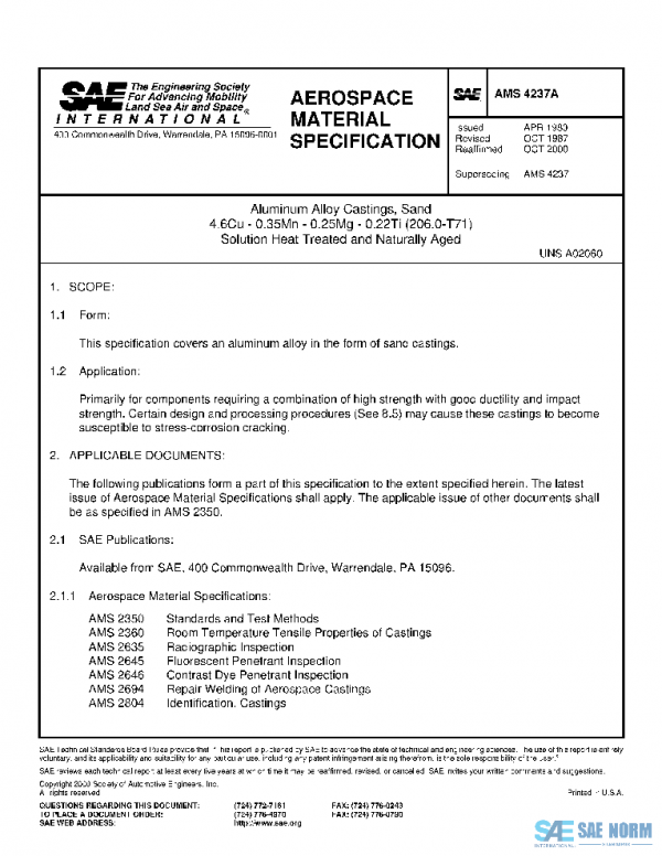 SAE AMS4237A PDF