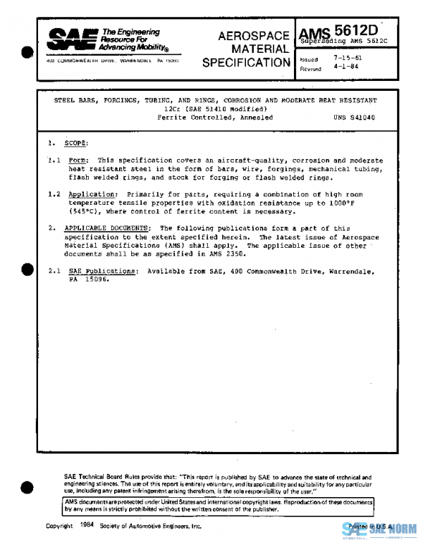 SAE AMS5612D PDF