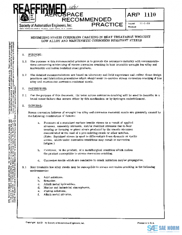 SAE ARP1110 PDF SAE ARP1110 PDF