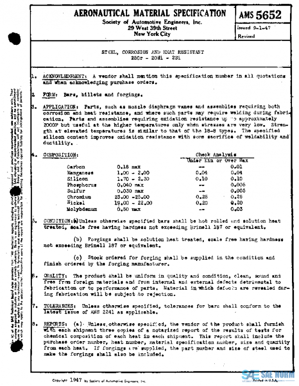 SAE AMS5652 PDF
