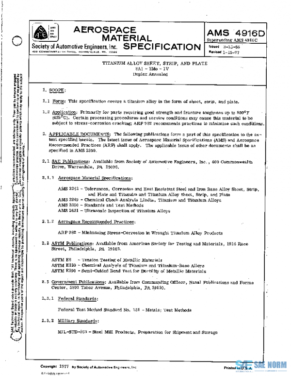 SAE AMS4916D PDF SAE AMS4916D PDF