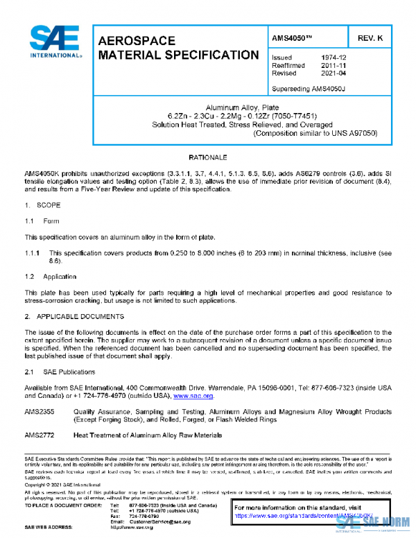 SAE AMS4050K PDF