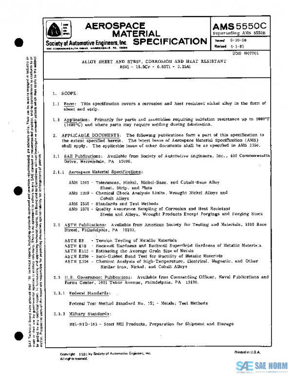 SAE AMS5550C PDF SAE AMS5550C PDF