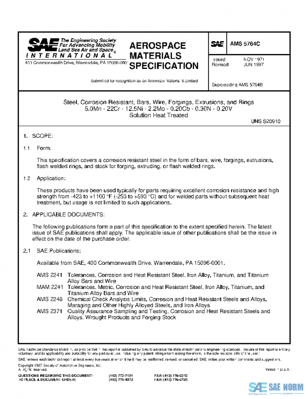 SAE AMS5764C PDF