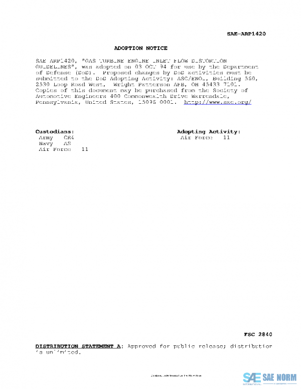 SAE ARP1420A PDF SAE ARP1420A PDF