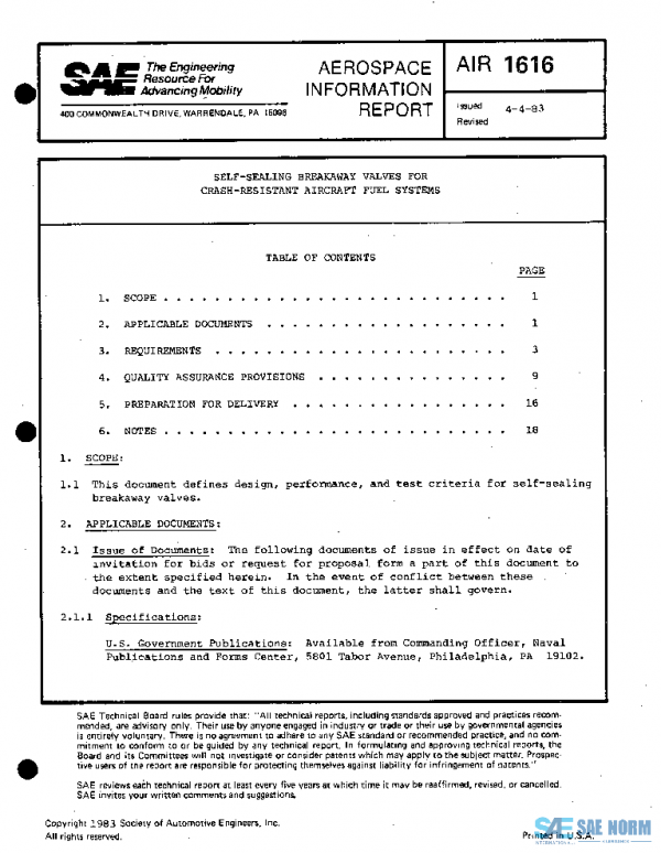 SAE AIR1616 PDF SAE AIR1616 PDF