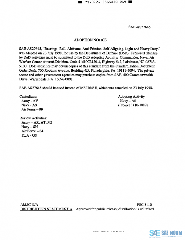 SAE AS27645 PDF SAE AS27645 PDF