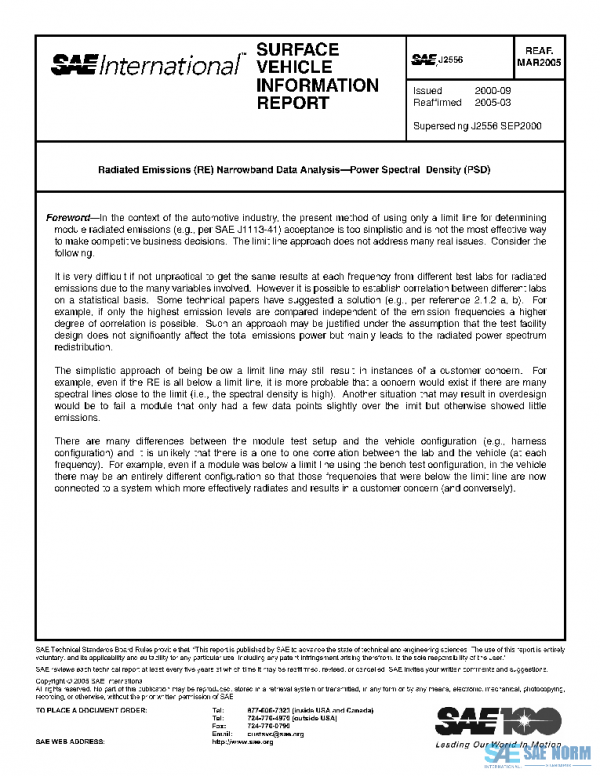 SAE J2556_200503 PDF SAE J2556_200503 PDF