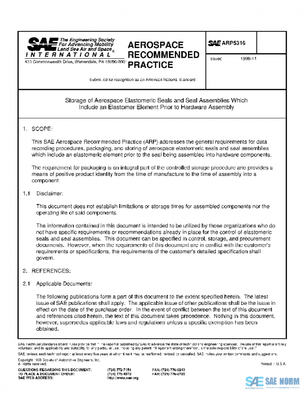 SAE ARP5316 PDF
