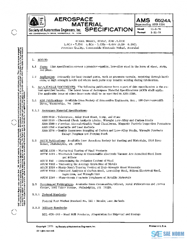 SAE AMS6524A PDF SAE AMS6524A PDF