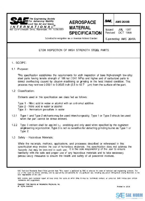 SAE AMS2649B PDF SAE AMS2649B PDF
