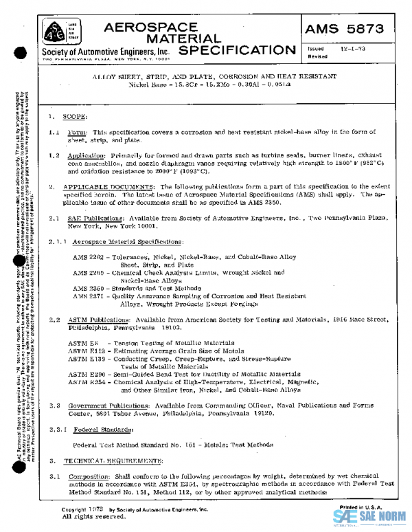 SAE AMS5873 PDF