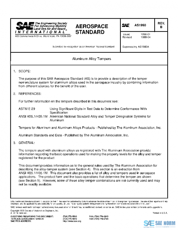 SAE AS1990B PDF SAE AS1990B PDF
