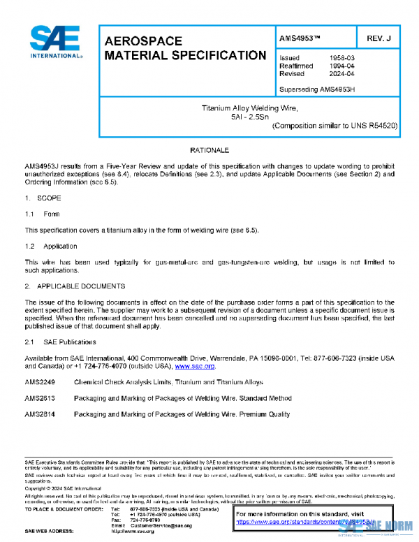 SAE AMS4953J PDF SAE AMS4953J PDF