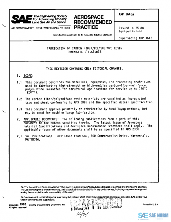 SAE ARP1643A PDF