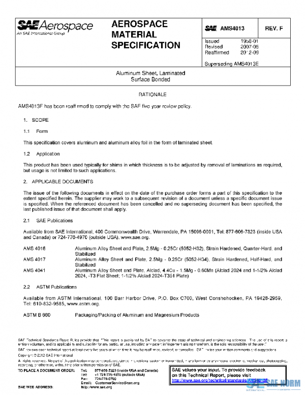 SAE AMS4013F PDF