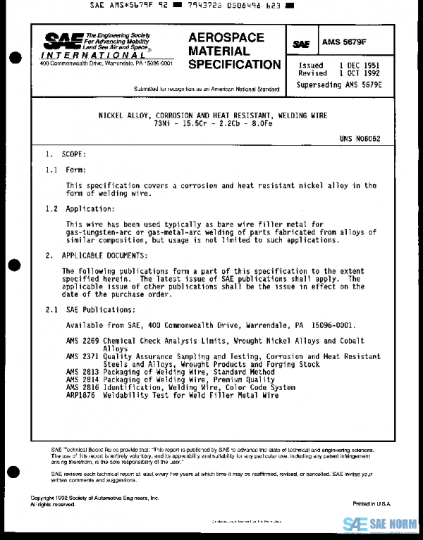 SAE AMS5679F PDF SAE AMS5679F PDF