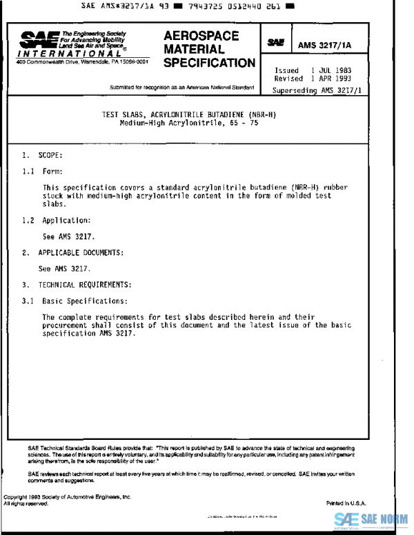 SAE AMS3217/1A PDF SAE AMS3217/1A PDF
