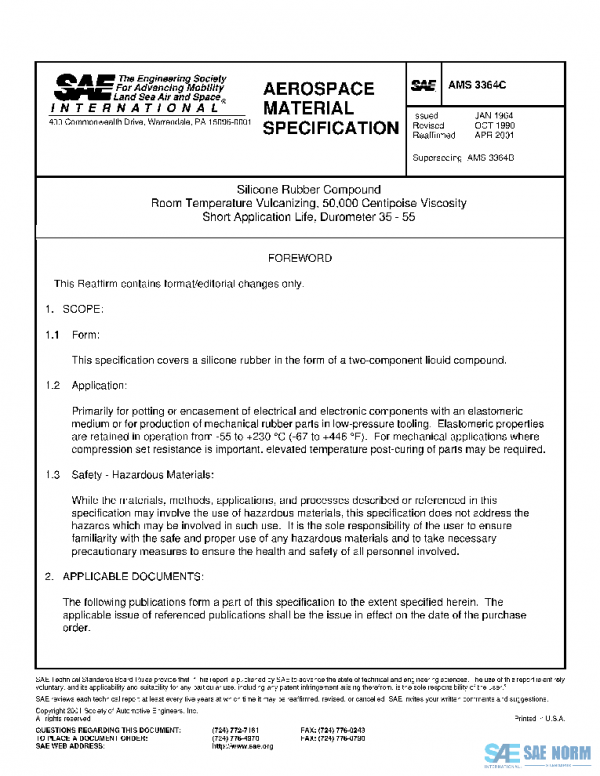 SAE AMS3364C PDF SAE AMS3364C PDF