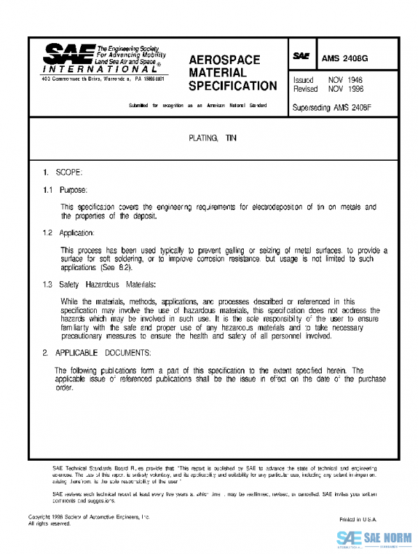 SAE AMS2408G PDF SAE AMS2408G PDF